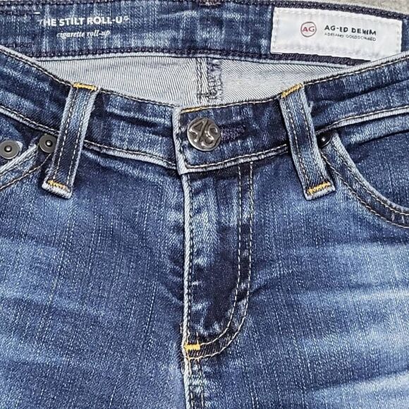 AG Adriano Goldschmied Jeans Women's Sz 24 The Stilt Cigarette Leg Roll-up Denim - Picture 3 of 9